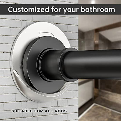 Shower Curtain Rod Holder 3M Adhesive | Heat Resistant | Waterproof | Max Load 60 lbs Shower Rod Retainer for Wall, 2 Pack, Nickel (Rod Not Included) - color: Nickel