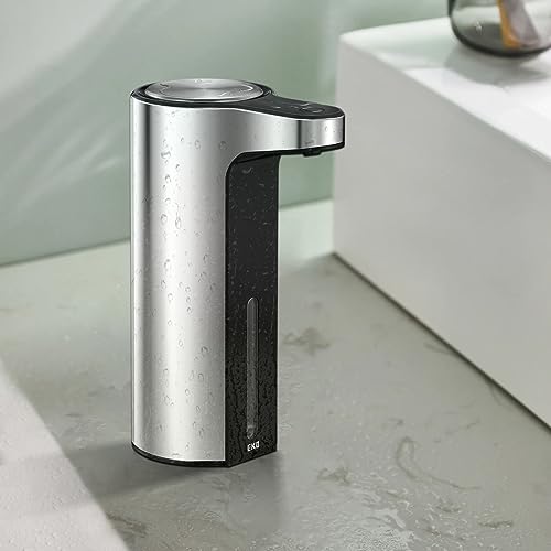 EKO Aroma Touchless Automatic Soap Dispenser for Kitchen and Bathroom, Liquid Hand Soap Dispenser, Water-Resistant and Rechargeable, 9 fl oz (Stainless) - color: Stainless Steel, size: 9 oz (Standard Rechargeable)