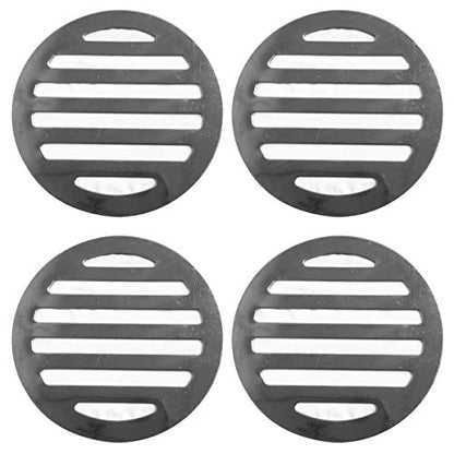 NGe 4Pcs Silver Tone 304 Stainless Steel Round Floor Drain Cover Drain Protection Cover 3 Inch 6 Holes - size: Round 3 Inch