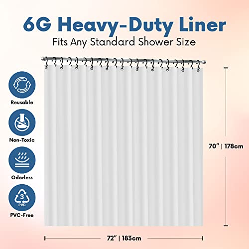 No Smell Shower Curtain Liner 72x72 Chocolate - PEVA Plastic Shower Curtain for Bathroom, PVC-Free Waterproof Brown Shower Liner with Metal Grommets and Magnet-Weighted Bottom Hem - Washable Liner - color: Chocolate