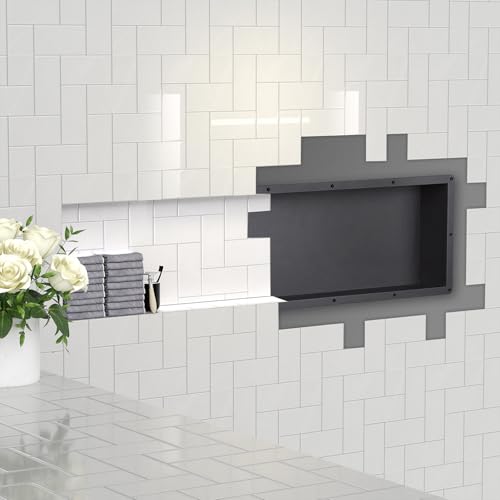 Large Rectangle Shower Niche 14" x 50"(Inside 12" x 48") with Mosaic MESH - Shower Niche Insert Tile Ready for Shower Wall Shelf - for Shampoo & Toiletry Storage Flush Mount Installation