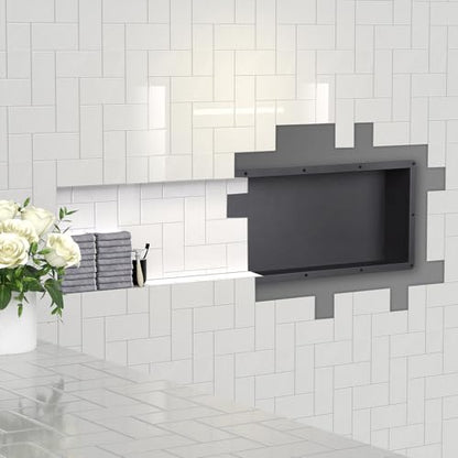 Large Rectangle Shower Niche 14" x 50"(Inside 12" x 48") with Mosaic MESH - Shower Niche Insert Tile Ready for Shower Wall Shelf - for Shampoo & Toiletry Storage Flush Mount Installation