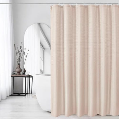 Blush Pink Fabric Shower Curtain, 72 X 72 | Cloth-Textured Shower Curtain for Bathroom - Soft Cloth & Hotel Spa Luxury, Water Repellent, Machine Washable - color: Blush Pink, size: 72"W x 72"L (Pack of 1)