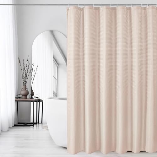 Small Stall Blush Pink Fabric Shower Curtain, 36 x 72 | Narrow Half Cloth-Textured Shower Curtain for Bathroom, Water Repellent, Machine Washable - color: Blush Pink, size: 36"W x 72"L (Pack of 1)
