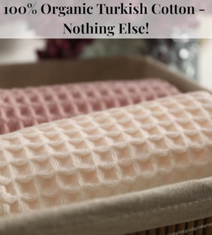 DEMMEX Organic Cotton Waffle Weave Turkish Bath Towel - Ultra Soft Lightweight Quick Dry, Oeko-Tex Certified, 100% Turkish Cotton (Beige, Large (60x30)) - color: Beige