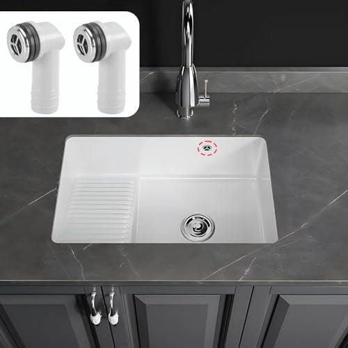 QRITY 2 Pack Round Overflow Head Sink Overflow Tube For Ceramic Marble Bathroom Kitchen Sink Accessories 29x29mm - style: Style-C
