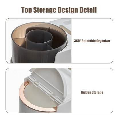 2 Drawers Slim Bathroom Storage,Narrow Bathroom Floor Cabinet,Movable Bathroom Storage Organizer with Toilet Paper Holder for Small Spaces, Bathroom, Kitchen, Bedroom - style: 3-Tier-Rotatable Top