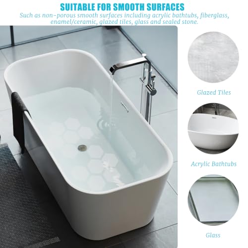 ZUFECY 30 Pack Clear Non-Slip Shower Floor Stickers, Transparent Anti-Slip Pads for Bathtub and Shower, with Scraper Tool