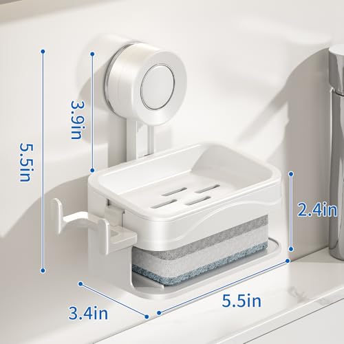 Suction Cup Soap Holder for Shower Wall, No Drilling Bar Soap Dish | No Drilling, For Kitchen, For Shower, For Bathroom Sink, Durable, Easy Installation, Space-Saving Design - size: Large
