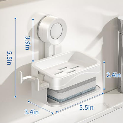 Suction Cup Soap Holder for Shower Wall, No Drilling Bar Soap Dish | No Drilling, For Kitchen, For Shower, For Bathroom Sink, Durable, Easy Installation, Space-Saving Design - size: Large
