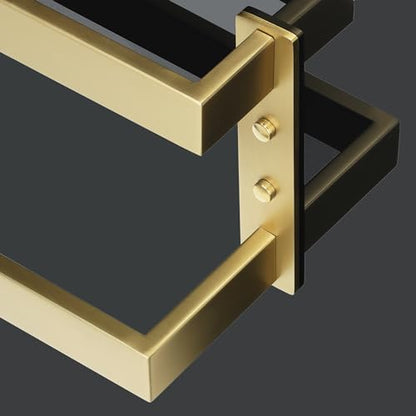 Alise Double Towel Bar, 32" Double Towel Racks for Bathroom, Brushed Gold | Bathroom Towel Rack Wall Mounted, 3.54" Wide Faster Drying, Ladder Design, SUS304 Stainless Steel - color: Brushed Gold, size: 32-inch