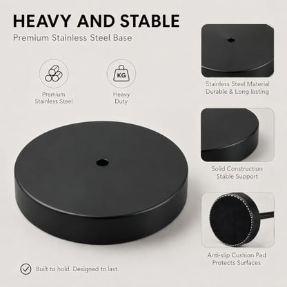 Toilet Paper Holder Stand for Max 5 Paper Rolls, Freestanding TP Holder, Paper Roll Storage for Bathroom, Stainless Steel - Black - color: Black