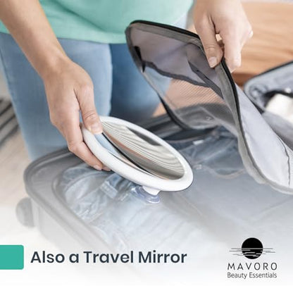 6.8" LED Magnifying Makeup Mirror,3 Suction Cups,4x AAA Batteries (10X) - color: 10x