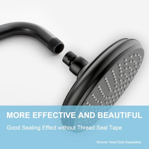 OFFO Shower Arm with Flange, 24 in Oil Rubbed Bronze Wall Mount Replacement Angle Shower Head Arm Wall-Mounted For Fixed Shower Head & Handheld Showerhead - color: Oil Rubbed Bronze, style: 24 in