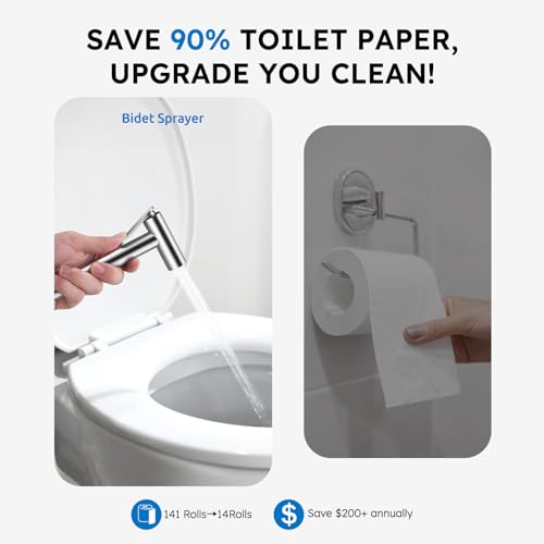 Arofa Built-in Hot and Cold Bidet Sprayer for Toilet, Hands-Free Control | Wall-Mounted Design, Dual Control Modes, Leak-Free Bidet Hose, Feminine/Baby/Pet Wash, Cloth Clean & Rinse, Stainless Steel - color: Brushed Nickel, size: Built-in Hot & Cold Water