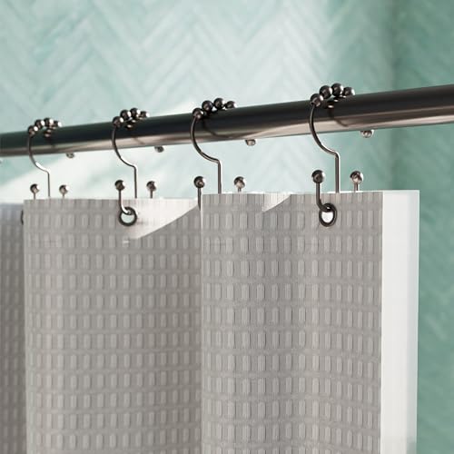 Zenna Home Metal Double Glide Shower Rings, Oil Rubbed Bronze – Set of 12 Heavy Duty, Rust-Resistant Shower Rings with Smooth Glide for Shower Curtains and Liners - color: Oil Rubbed Bronze