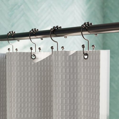 Zenna Home Metal Double Glide Shower Rings, Oil Rubbed Bronze – Set of 12 Heavy Duty, Rust-Resistant Shower Rings with Smooth Glide for Shower Curtains and Liners - color: Oil Rubbed Bronze
