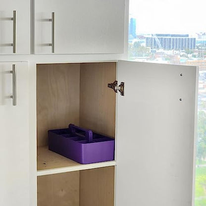 8 Compartments DIY Dividers,Large caddy, Multi Purpose, Simple, Portable, Stackable, Modern Solution for School, Office,MADE IN USA (Royal Purple) - color: Royal Purple