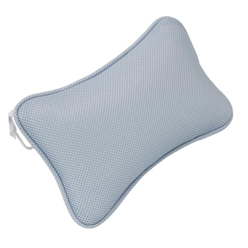 Non-Slip Bathtub Pillow with 2 Suction Cups Mesh Head Neck Shoulder Support Cushion for Oval and Straight-Back Tubs Spa Bath Pad