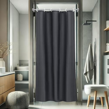 AooHome Stall Shower Curtain 36 Width x 72 Height Inch, Solid Fabric Bathroom Curtain for Hotel with Hooks, Water Repellent, Dark Grey - color: Dark Grey, size: 36"W x 72"L (Pack of 1)