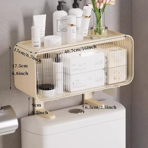 Over The Toilet Storage Shelf - Wall Mounted Organizer, Punch-Free Bathroom & Kitchen Rack, Space-Saving Above Toilet Solution for Home Storage & Bedroom Organization