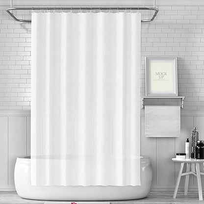 White Waterproof Fabric Shower Curtain Liner 72"x72"with PEVA Shower Curtain Liner with Rustproof Grommets and 3 Magnets - Soft Hotel Quality Cloth Shower Liner, Light-Weight Standard Size - color: White, size: 72"W x 72"L (Pack of 1)