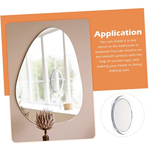 Suction Cup Vanity Mirror Dispenser Makeup Mirror Lights Bathroom LED Mirror Makeup Brush Holder LED Vanity Light Kit Lighted Magnifying Mirror Bathroom Makeup Mirror Plastic White