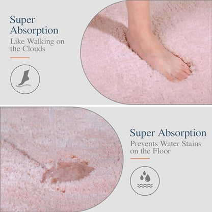 Walensee Blush Bath Mat (24 x 72), High Pile Microfiber, Extra Soft, Absorbent, Non-Slip, Machine Washable, Luxury Bathroom Rug - color: Blush, size: 24" x 72"