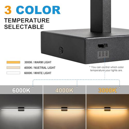 LED Bathroom Vanity Light, Modern Bathroom Light Fixture Over Mirror (3000K/4000K/6000K, Dimmable), Vanity Light Bar with Angle Adjustable, 48 Inch, Black - color: Black, size: 48 inch