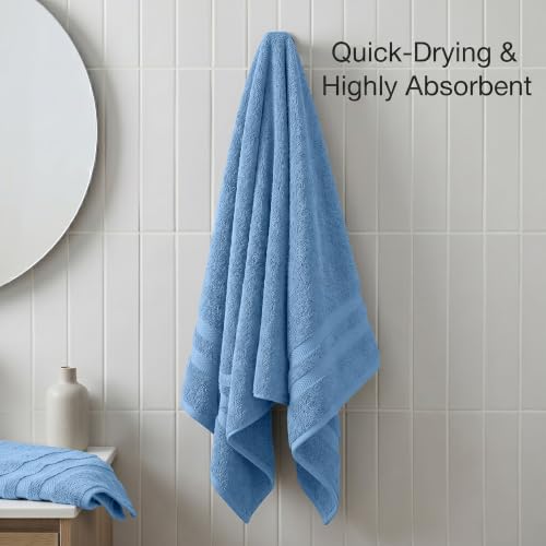 RIVERSIDE Pack of 2 Extra Large Bath Sheets 35 x 70 Inches, 100% Ring Spun Cotton, Hotel Quality, Oversized Bath Towels, Super Soft, Highly Absorbent & Quicker to Dry, Electric Blue - color: Medium Blue, size: Bath Sheets (PK 2)