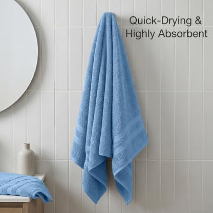 RIVERSIDE Pack of 2 Extra Large Bath Sheets 35 x 70 Inches, 100% Ring Spun Cotton, Hotel Quality, Oversized Bath Towels, Super Soft, Highly Absorbent & Quicker to Dry, Electric Blue - color: Medium Blue, size: Bath Sheets (PK 2)