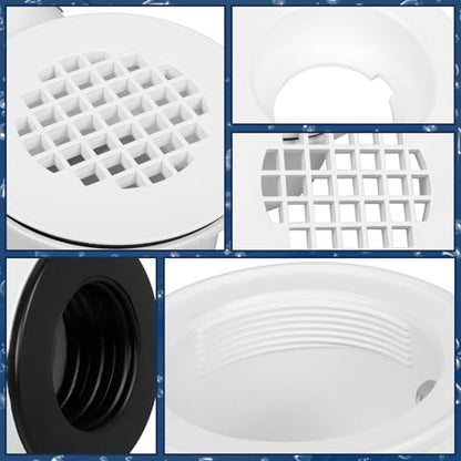 1-1/2"Side Outlet Shower Drain with Perforated Strainer Low Profile | Shower Drain Trap，PVC Shower Base Drain, Prevent Clogs & Odors, Creating Walk-in Showers