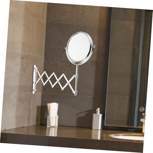 BESPORTBLE Wall Mount Makeup Mirror, 6-Inch Two-Sided Extension Mirror with 3X Magnification - Chrome Bathroom 360° Swivel