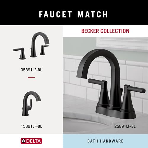 Delta Faucet Becker (1-Pack) Hand Towel Holder, Matte Black, Ring for Bathroom or Kitchen Sink, Wall Mounted BCK46-MB - color: Matte Black