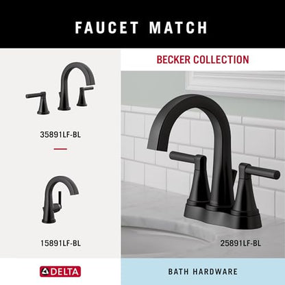 Delta Faucet Becker (1-Pack) Hand Towel Holder, Matte Black, Ring for Bathroom or Kitchen Sink, Wall Mounted BCK46-MB - color: Matte Black