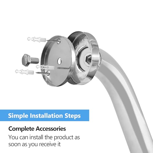 Rockgoya Shower Grab Bar, 2 Pack 39.4 Inch Bathroom Grab Bar, 304 Stainless Steel 1.25" Diameter Anti-Slip Handicap Grab Bar Support Shower Rail Senior Handrail Shower Safety Bar Handle - size: 39.4 Inch
