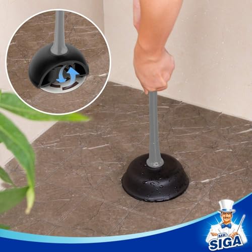 MR.SIGA Toilet Plunger and Brush Combo for Toilet Cleaning, Gray, 2 Set | Heavy duty toilet brush and plunger set, toilet bowl brush and plunger with holder - color: Gray, size: 6.2*8.2*18.1 in