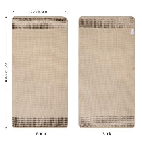 MICROFI New Microfiber Waffle Bath Towels, 2 Pieces, Soft, Absorbent, Fast Drying, Lint Free 430 GSM (30''x60''/76cm x 152cm) - color: Beige Striped