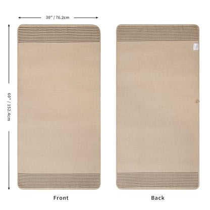 MICROFI New Microfiber Waffle Bath Towels, 2 Pieces, Soft, Absorbent, Fast Drying, Lint Free 430 GSM (30''x60''/76cm x 152cm) - color: Beige Striped