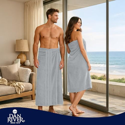 DAN River 2 Pack Bath Sheets Extra Large 35x70, Large Bath Towels for Adults, XL Oversized Heavy Duty Towel Set, 600 GSM 100% Ring Spun Cotton, Soft Quick Dry, Silver - color: Highrise, size: Bath Sheet 35x70" (PK 2)