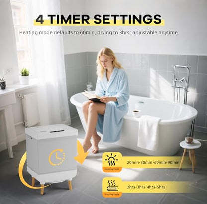 35L Foldable Towel Warmer Bucket for Bathroom,Large Quick Heat Hot Warming Tub,Blanket Heater Towel Warmers Bucket,One-Piece Space-Saving Design,Portable Housewarming Luxury Spa Gift at Home - color: 35l Grey (Foldable)