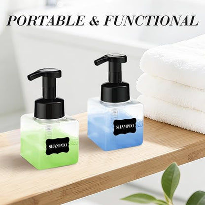 8.5 oz Foaming Soap Dispenser Plastic Foaming Pump Bottle, Refillable Dispenser with Plastic Pump, Empty Hand Bottles for Liquid Soap, Shampoo, Bathroom,Hotel,Restaurant (60, Transparent) - color: Transparent, size: 60