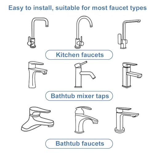 U Shaped Faucet Extender, Zinc Alloy 1080° Rotatable Faucet Aerator Extension Swivel Rotating Spray Attachment Fit for 55/64in/22mm and 15/16in/24mm Threads Kitchen Bathroom Sink