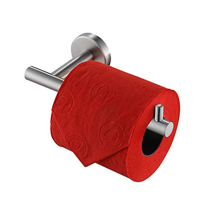JQK Toilet Paper Holder, 5 Inch 304 Stainless Steel Thick 0.8mm Tissue Paper Dispenser for Bathroom, Hold Mega Rolls, Brushed Nickel Wall Mount, TPH100-BN - color: Brushed, size: Bar