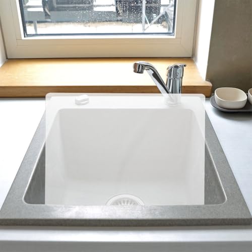 PRETYZOOM Acrylic Kitchen Sink Splash Guard 13.77 X 8.26 Inch Clear Water Barrier Panel for Countertop and Bathroom Sink Protection - size: 35.00X21.00X5.00CM