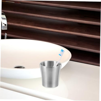 SOLUSTRE 1pc Metal Drinking Cup Steel Water Cup for Drinking Mouth Rinse Cooking Utensil Holder Toothbrush Container