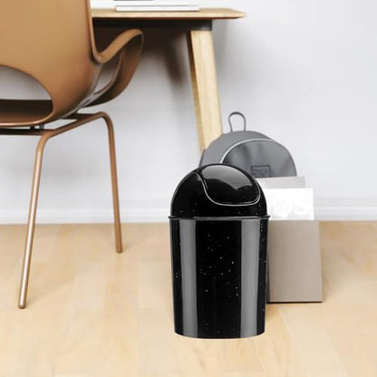 Umbra 1.25 Gallon Mini Waste Can with Removable Swing-Top Lid - Small Garbage Bin for Kitchen, Bathroom, Bedroom, Office - Compact Trash Can Fit Under Tables & Counters - Galaxy Black - color: Galaxy