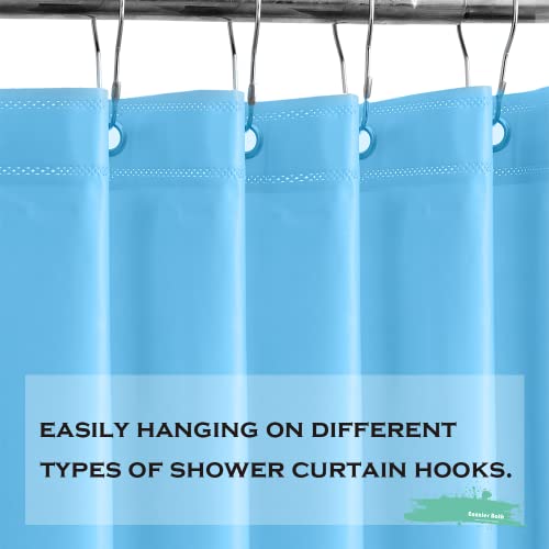 Baby Blue Plastic Shower Curtain Or Liner, 72x72 Inch Lightweight Cream Blue Plastic Bathroom Shower Showroom Inner Curtain with Rustproof Metal Grommet Holes and Weighted Magnets - color: D04-sky Blue, size: 72"W x 72"L (Pack of 1)