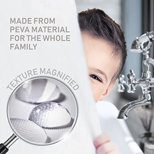 Shower Curtain Liner - Heavy Duty 6 Guage PEVA - Built in 3 Weighted Magnets - 12 Aluminium Grommets (2, White, 72" x 72") - color: White