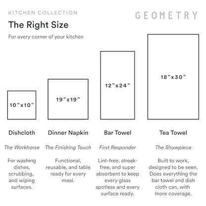 GEOMETRY Kitchen Dish Cloths - Quick Dry Dishcloths for Kitchen - Premium Dish Rags with Geoweave - 3-Pieces Night Reeds - color: All Lined Up, style: Dishcloth